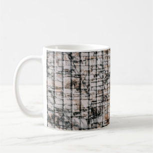 White and black abstract painting coffee mug