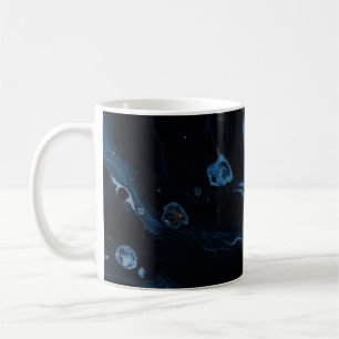 White and black abstract painting coffee mug