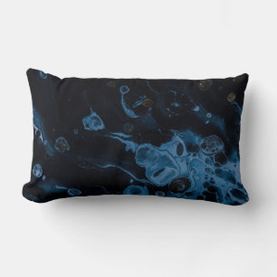 White and black abstract painting lumbar cushion