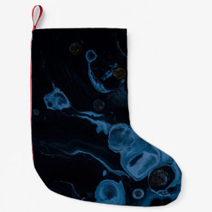 White and black abstract painting small christmas stocking