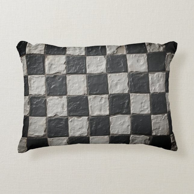 White and Black Accent Pillow (Front)