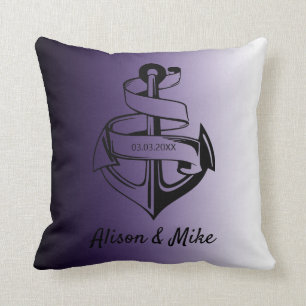 White And Black Anchor Cushion