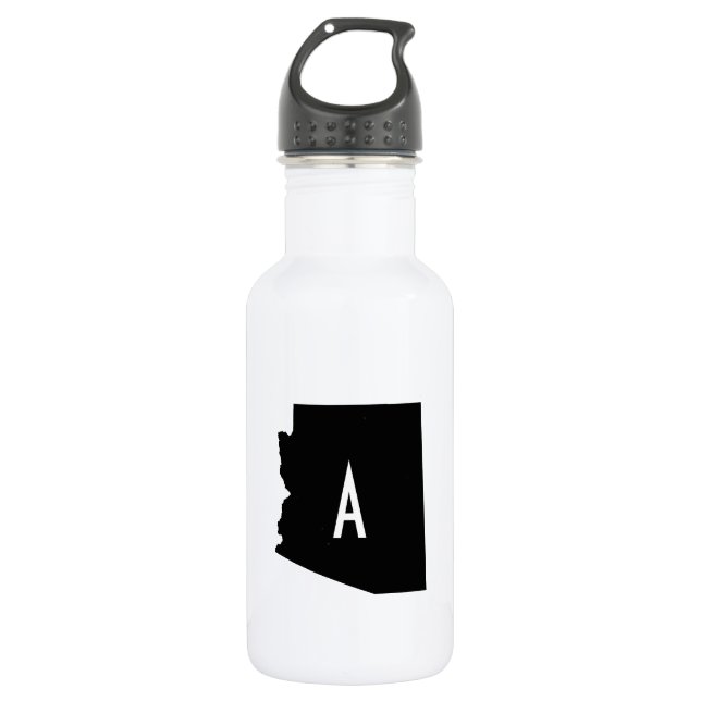 White and Black Arizona Monogram 532 Ml Water Bottle (Front)