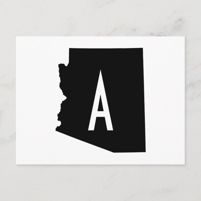 White and Black Arizona Monogram Postcard (Front)