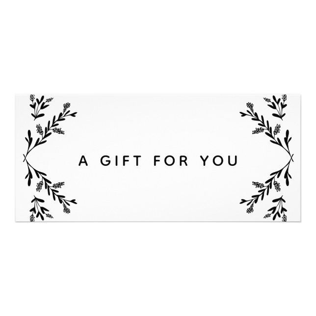 White and Black Branches  Spa Gift Certificate (Front)