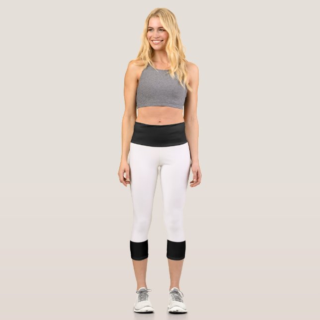 White and Black Capri Leggings (Front)