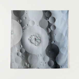 White and black ceramic plate tapestry