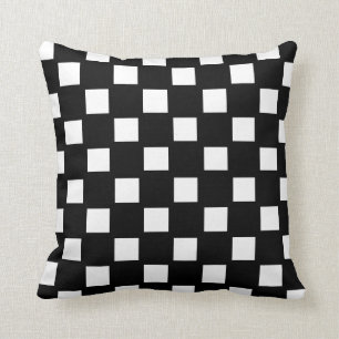 White and Black Checked Cushion