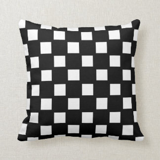 White and Black Checked Cushion