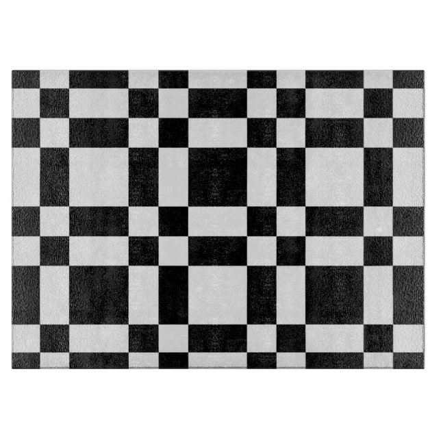 White and Black Chequered Cutting Board (Front)