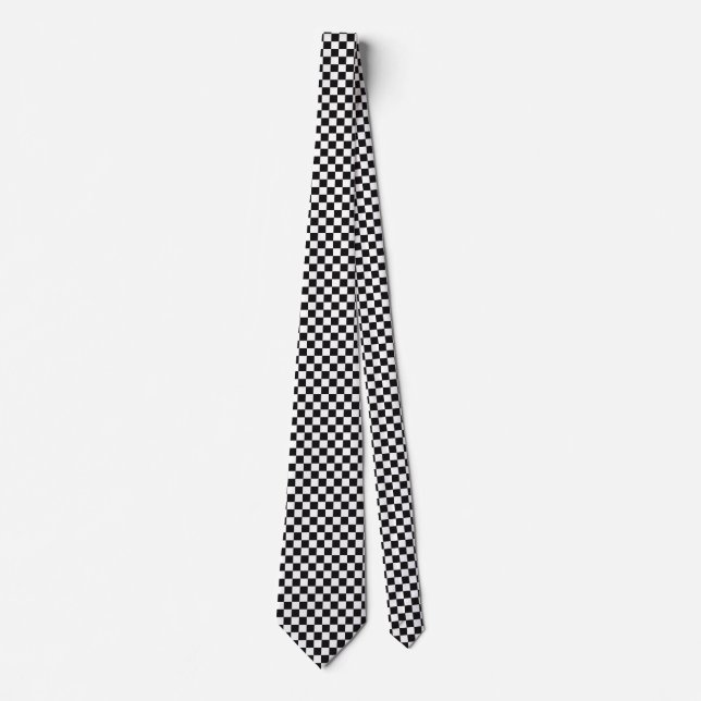 White and Black Chequered Tie (Front)