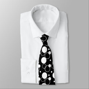 White and Black Circle Tie