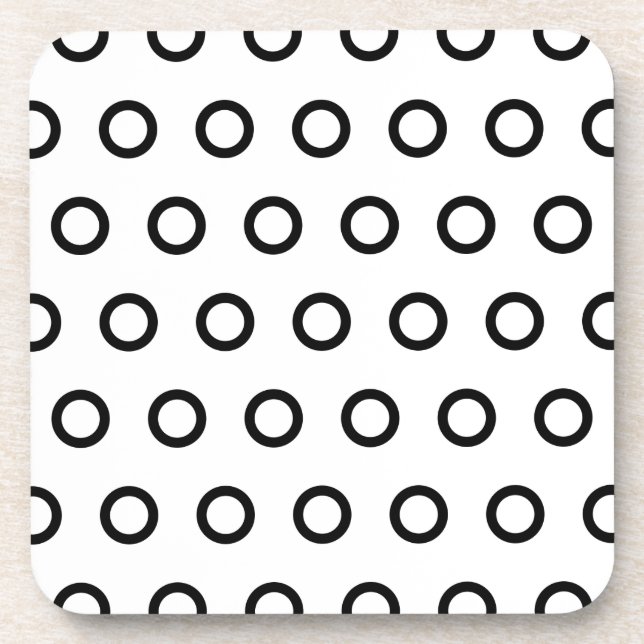 White and Black Circles Coaster (Front)