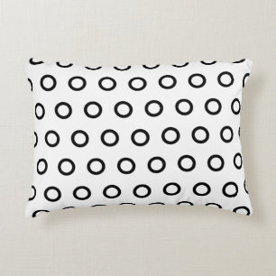 White and Black Circles Decorative Cushion