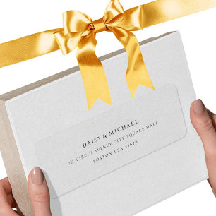 White and Black Classic Modern Return Address L Label