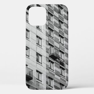 WHITE AND BLACK CONCRETE BUILDING iPhone 12 CASE