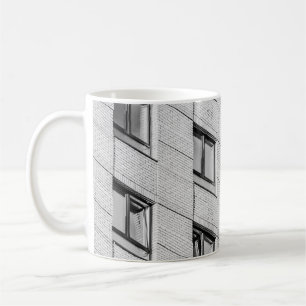 WHITE AND BLACK CONCRETE BUILDING COFFEE MUG