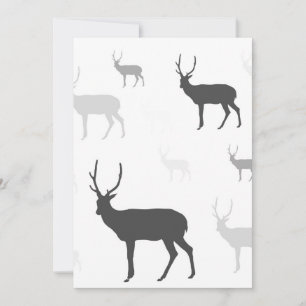 White and black deer silhouette throw pillow holiday card