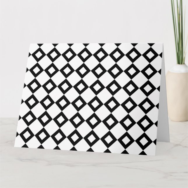 White and Black Diamond Pattern Card (Front)