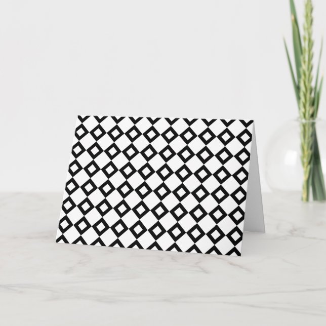 White and Black Diamond Pattern Card (Front)