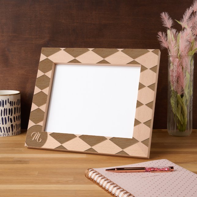 White and black diamond pattern  etched frames (Left)