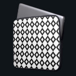 White and Black Diamond Pattern Laptop Sleeve<br><div class="desc">A stylish geometric pattern of interlocking white and black diamond shapes. The black diamonds each contain a small white diamond making white the dominant colour of the original design. 


 Digitally created image. 
 Copyright © 2013 Claire E. Skinner. All rights reserved.</div>