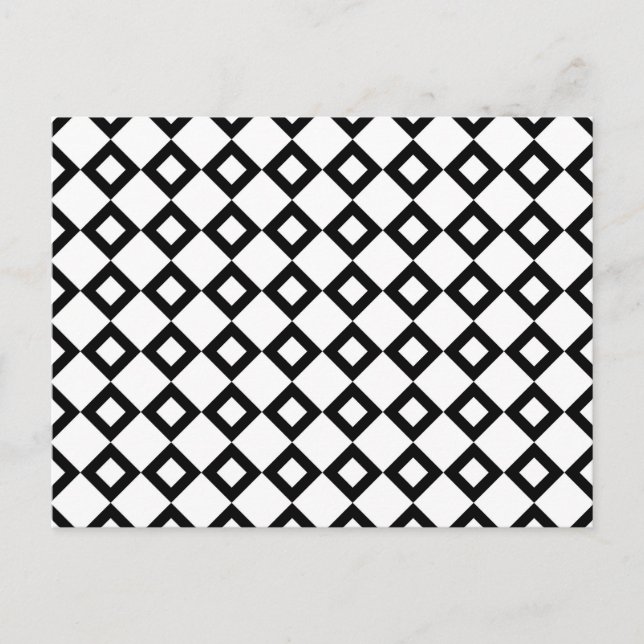 White and Black Diamond Pattern Postcard (Front)