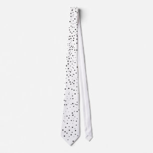 White and Black Dots Tie