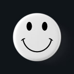 White and Black Face 3 Cm Round Badge<br><div class="desc">Cute smiling face.</div>