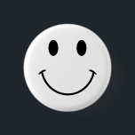White and Black Face 3 Cm Round Badge<br><div class="desc">Cute smiling face.</div>