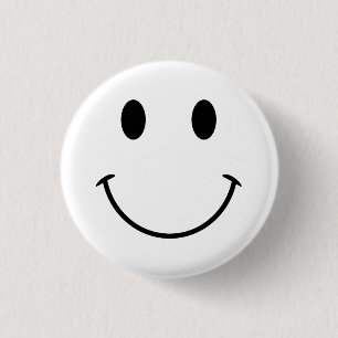 White and Black Face 3 Cm Round Badge
