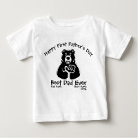 White and black First Father's day cute bear