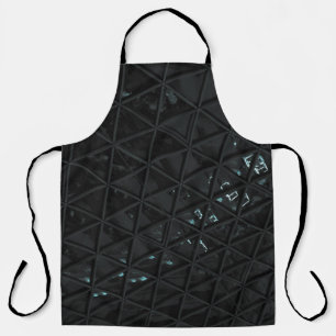 White and black floral textile apron