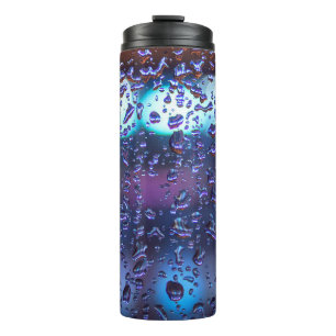 White and black floral textile thermal tumbler