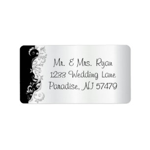 White and Black Florid Ornate Label