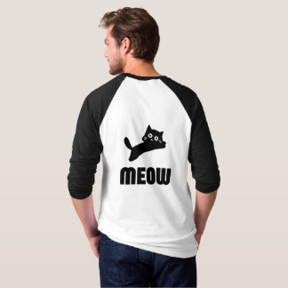White and Black full sleeve tshirt with cat design
