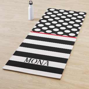 White And Black Geometric Shapes Yoga Mat