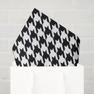 White and Black Houndstooth Tissue Paper