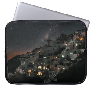 WHITE AND BLACK HOUSES NEAR BODY OF WATER DURING N LAPTOP SLEEVE
