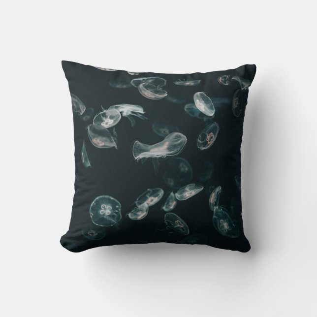 WHITE AND BLACK JELLYFISH ON WATER CUSHION (Front)