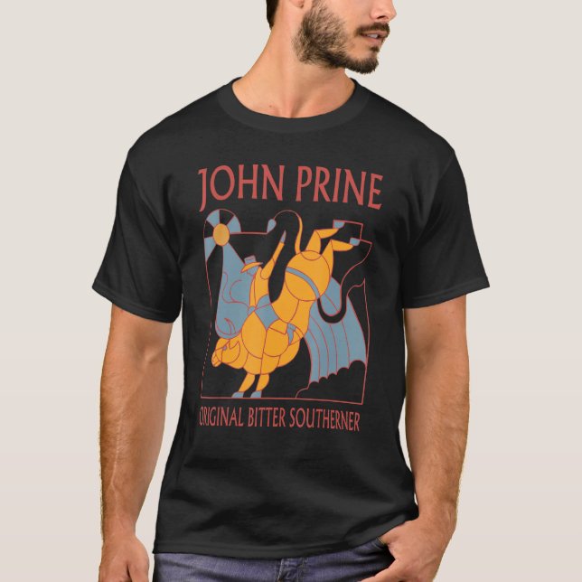 White And Black John Art Prine Quote Music Essenti T-Shirt (Front)