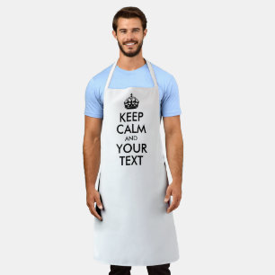 White and Black Keep Calm and Your Text Apron