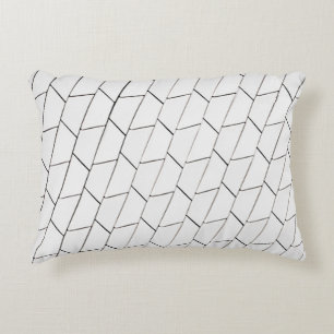 White and black lines illustration decorative cushion