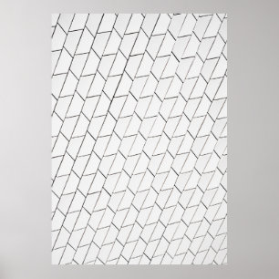 White and black lines illustration poster