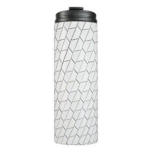 White and black lines illustration thermal tumbler