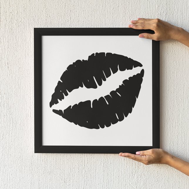 White and Black Lipstick Kiss Poster (Creator Uploaded)