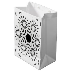 White and Black Mediterranean Tile Gift Bag