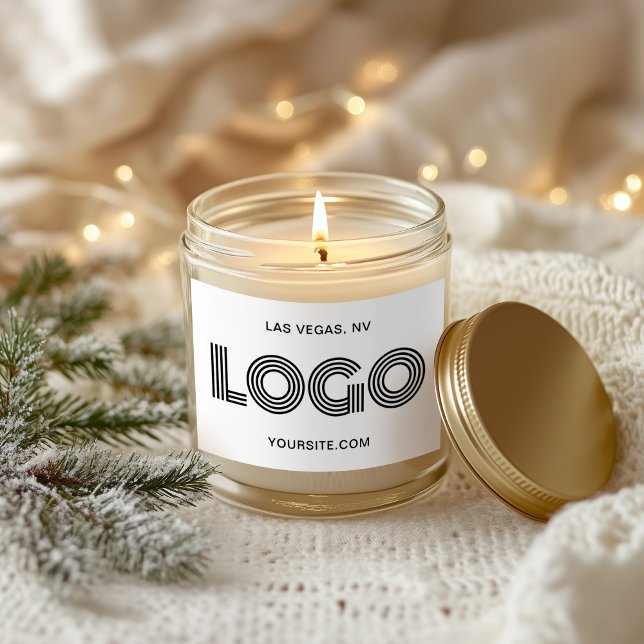 White and Black Minimalist Modern Logo Rectangular Sticker (White and Black Minimalist Modern Logo Rectangular Sticker)