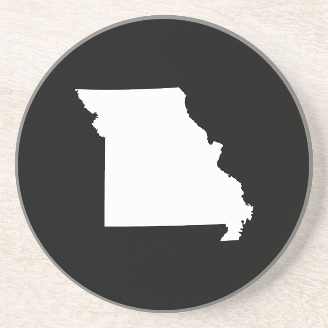 White and Black Missouri Coaster (Front)