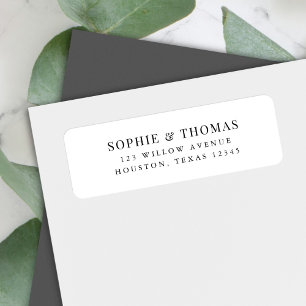 White and Black Modern Classic Return Address Return Address Label